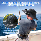 Solar Fan Hat with Dual Fans – UPF 50+ Waterproof Wide Brim Sun Cap for Fishing & Outdoor